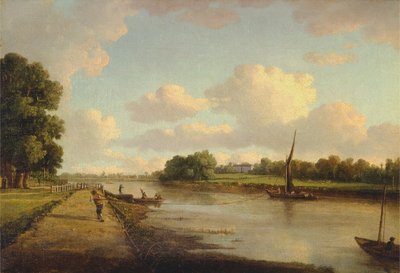 Uitzicht op de rivier de Theems bij Richmond door William Marlow